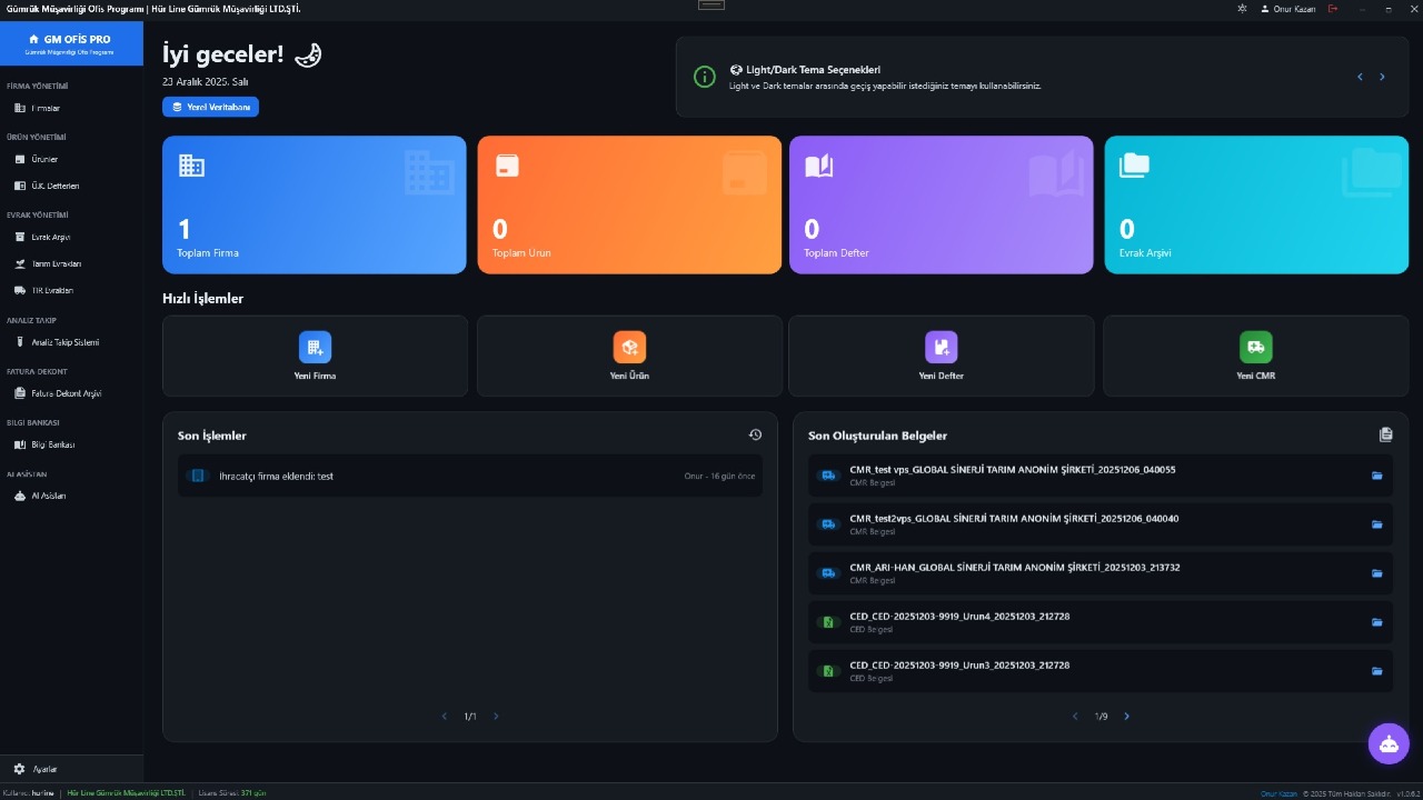 GM Ofis Pro Dashboard